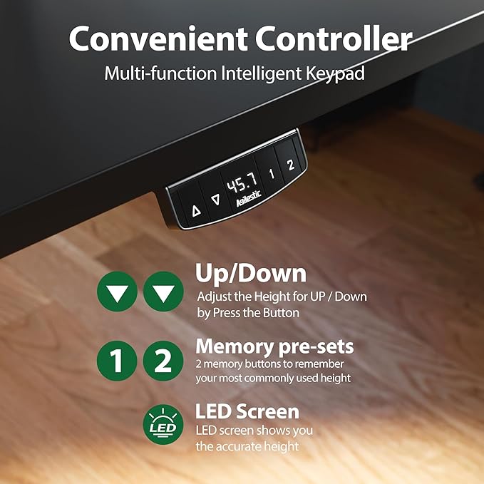 Agilestic Electric Standing Desk, Extra Large 71 x 31.5 Inches Height - Image 8