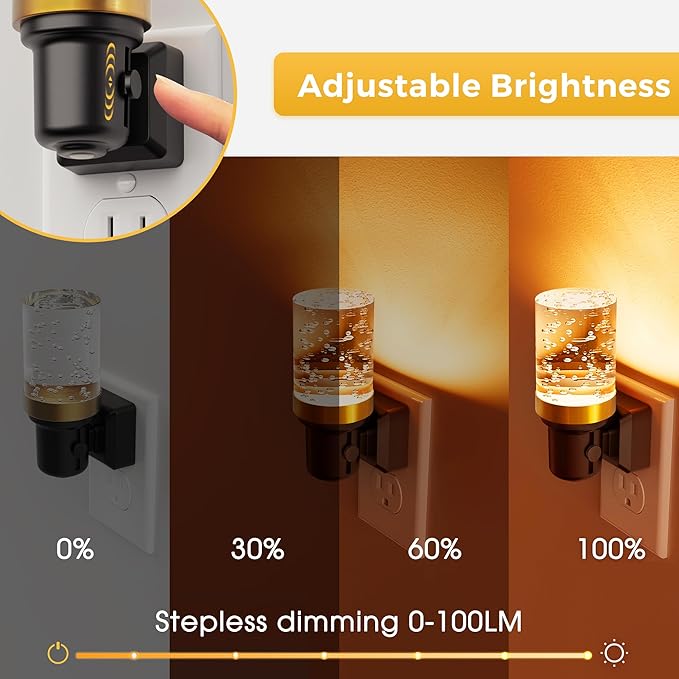 L LOHAS LED Night Light, Dimmable Night Lights Plug into Wall, 2 Pack Automatic - Image 2