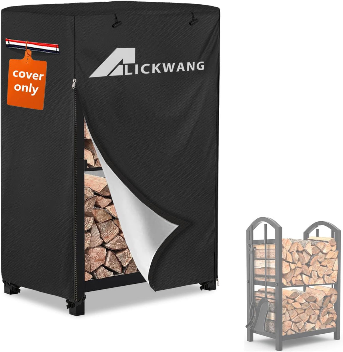 outdoor waterproof 17 inch small firewood rack cover, main product view
