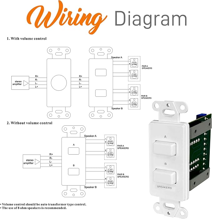 Pyle in Wall Speaker Selector Switch - Image 4
