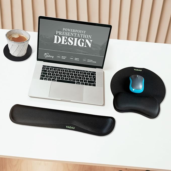 VAGAU Premium Keyboard Wrist Rest and Mouse Pad Wrist Support, Ergonomic Memory - Image 2