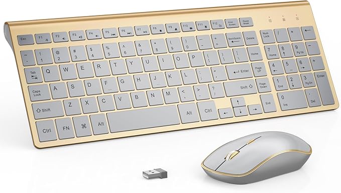 J JOYACCESS Wireless Keyboard and Mouse Combo, Ergonomic and Quiet Wireless by JOYACCESS