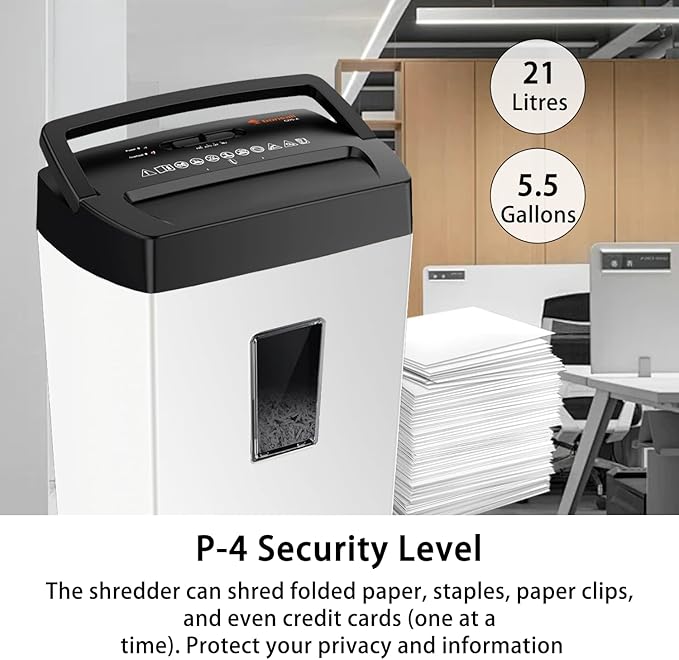 Bonsaii 12-Sheet Cross-Cut Paper Shredder, P-4 Security, Credit Card & Document - Image 5