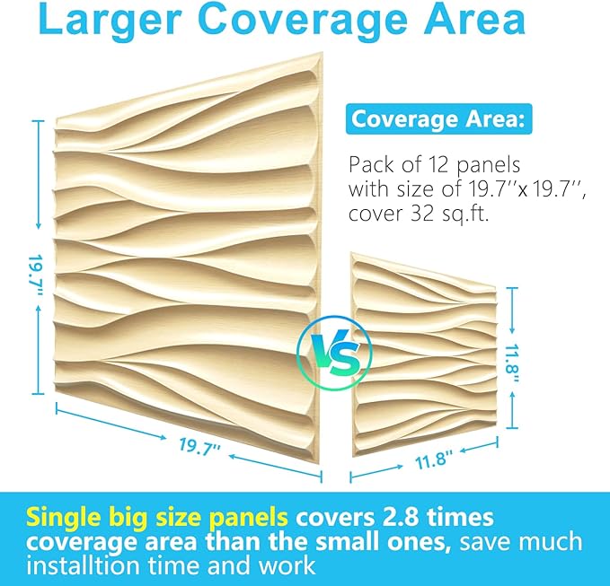 STICKGOO Wave Wall Panels for Interior Wall Decor, Light Oak 3D Wall Panels - Image 6