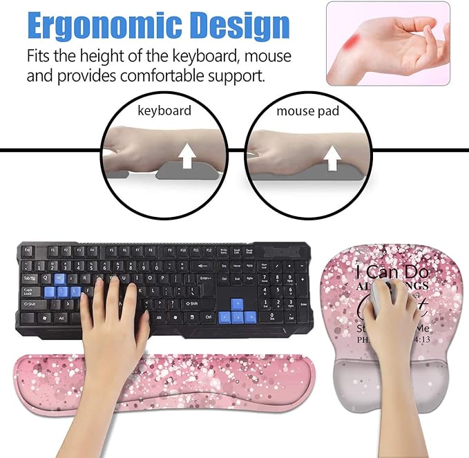 Ergonomic Mouse Pad Wrist Support and Keyboard Wrist Rest Set - Image 7