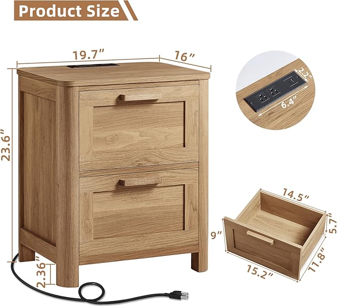 Joaxswe Farmhouse Nightstand Set of 2 - Image 3