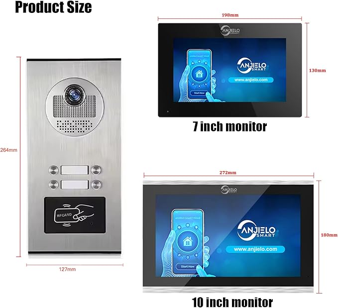 Wired Apartment Video Intercom System, 1080P HD Video Doorbell, Compatible - Image 2