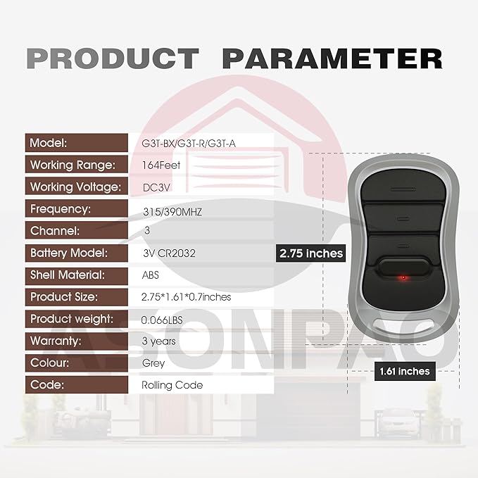 Genie Garage Door Opener Remote G3T-A G3T-R G3T-BX Intellicode【10-Year-Warranty】 - Image 7