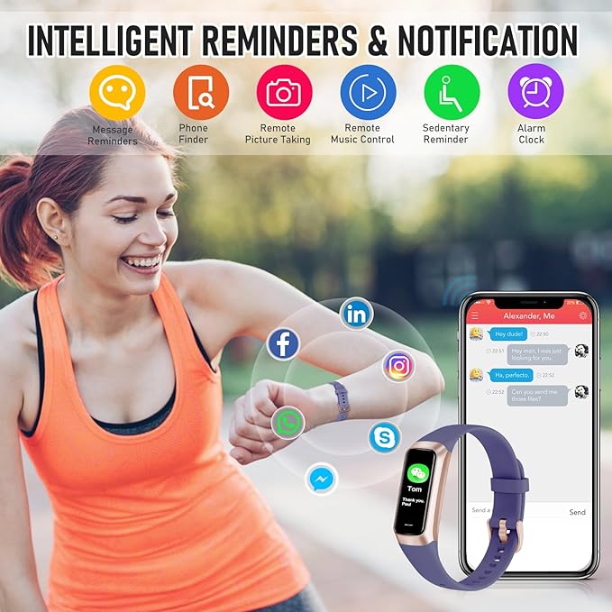 Fitness Tracker with 24/7 Heart Rate Blood Oxygen Sleep Monitor, 1.1" AMOLED - Image 6