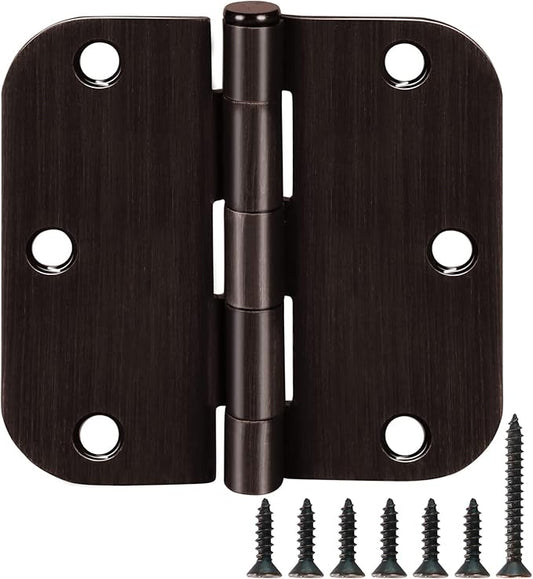 18 Pack Oil Rubbed Bronze Door Hinges 3.5" x 3 1/2 Inch Black Brushed Interior by TDCHINGES