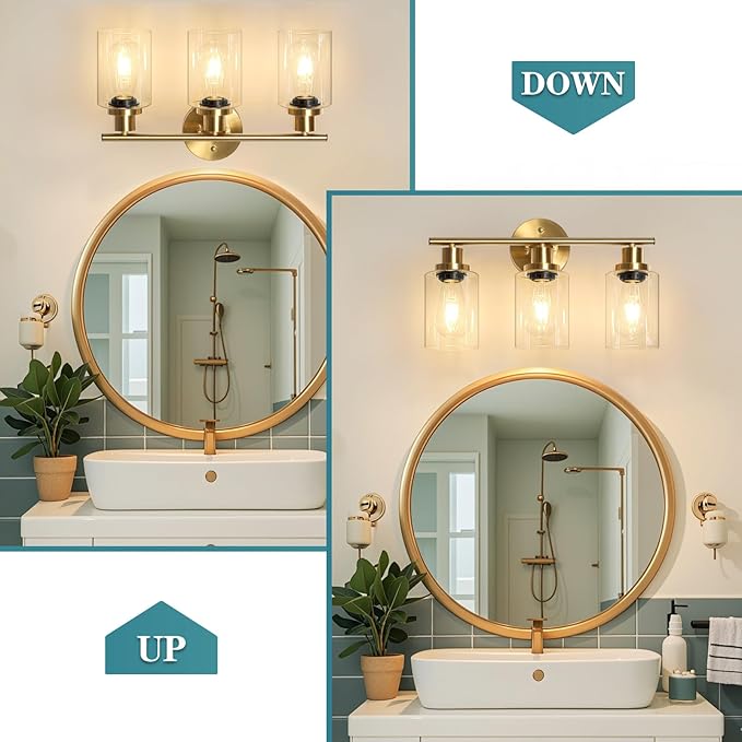 Unicozin Modern Bathroom Light Fixtures, 3 Light Vanity Lights, Living Room - Image 2