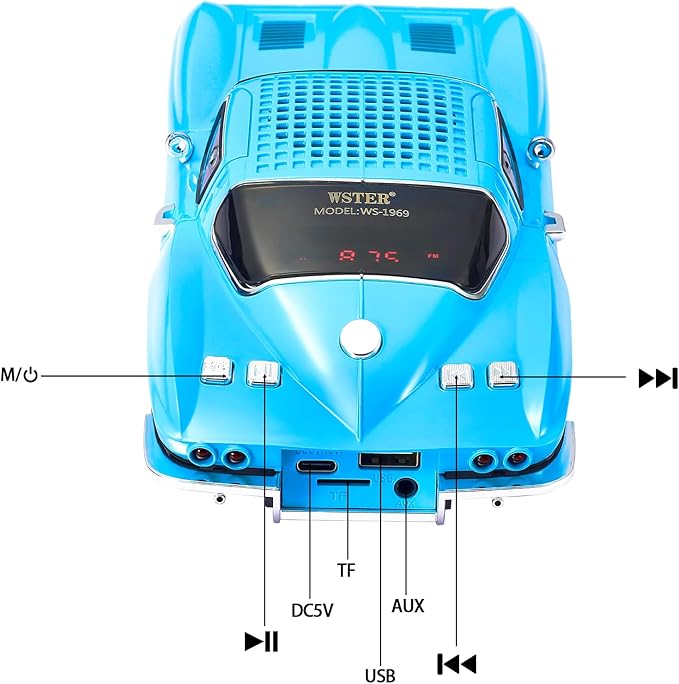 WSTER Retro American Style car Bluetooth Speaker, Portable Wireless Outdoor - Image 7