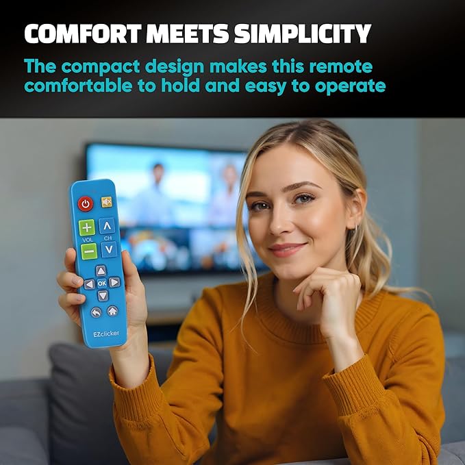 EZclicker Plus Big Button Universal TV Remote Simple Easy to Use, Works - Image 6