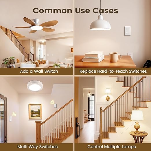 SURAIELEC 3 Way Wireless Light Switch and Receiver Kit, RF 100Ft, No WiFi - Image 6