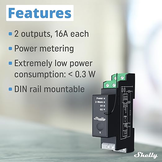 Shelly Wave Pro 2PM US LR | Z-Wave Long Range 2-Channel Smart Relay Switch - Image 3