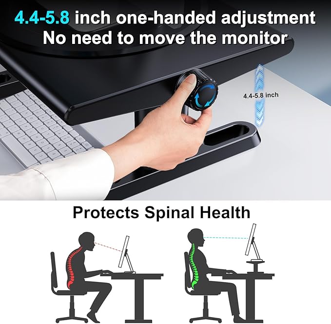 NIFBANG Monitor Stand Riser for Desk, 360°Rotation Freely Height Adjustable by - Image 3