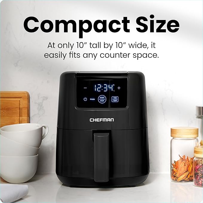 CHEFMAN 2 Qt Mini Air Fryer – Digital Space-Saving Compact Air Fryer - Image 2