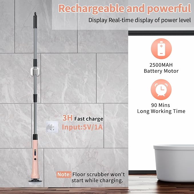 Electric Spin Scrubber, Hillyfe Bathroom Scrubber Electric - Image 6