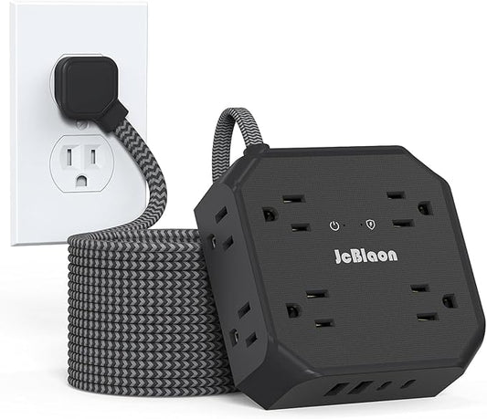 Surge Protector Power Strip-15 Ft Flat Plug Extension Cord by JcBlaon