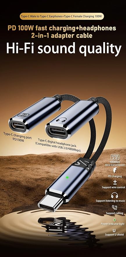 Mizi Headphone Splitter 3.5mm Stereo to Dual 3.5mm Female Jack Audio, Extension - Image 5