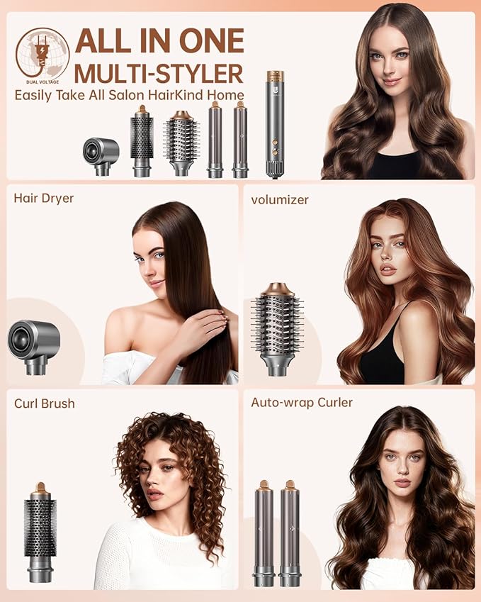 Hair Dryer Brush, webeauty 5 in 1 Professional Hot Air Styling, High-Speed - Image 2