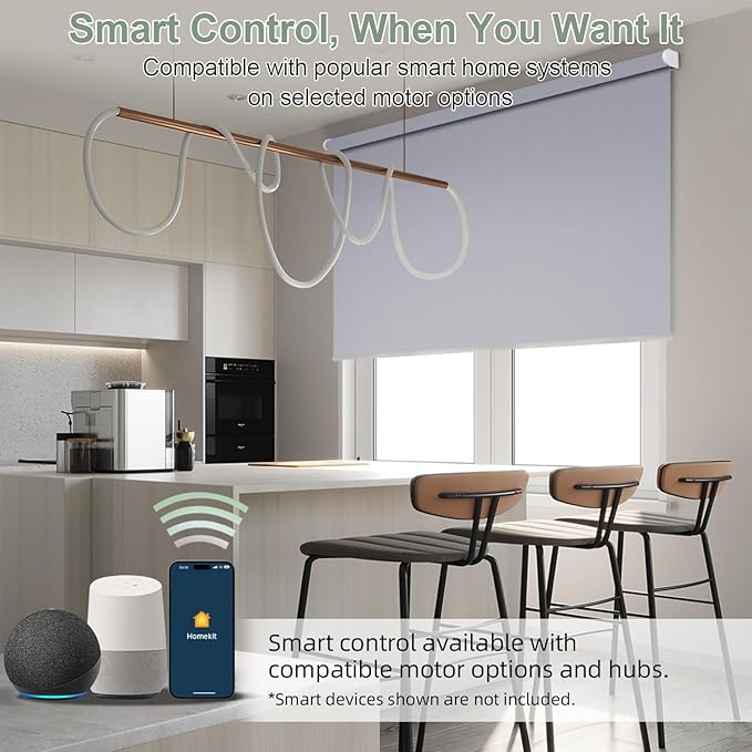 ZSHINE Motorized Blackout Window Blinds Customize Width Remote Control Wireless - Image 2
