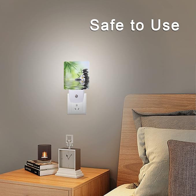 Smoaffly Zen Stones Bamboo Tree Jasmine Flower Spa Night Light Plug-in LED - Image 6