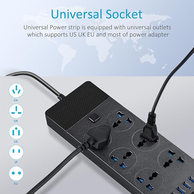 Australia Travel Adapter, Jumpso Australian Power Strip - Image 3