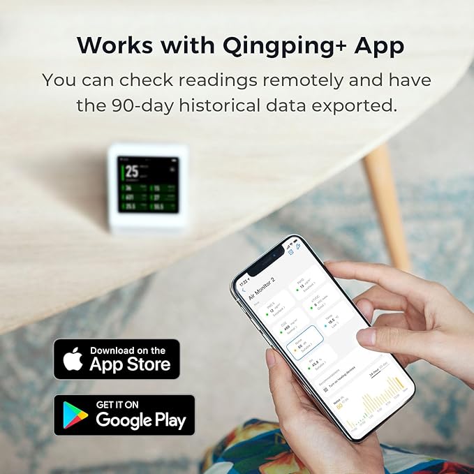 Qingping Air Quality Monitor Gen 2, Air Quality Monitor Indoor Detects PM2.5 - Image 7
