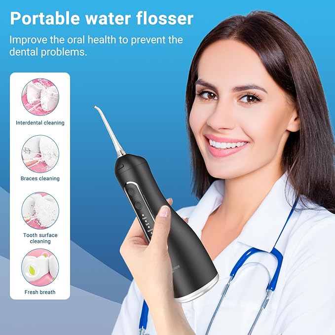 JNGOODS Cordless Water Dental Flosser Oral irrigator, JNGOODS 300ml - Image 6