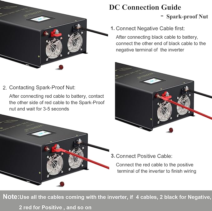 WZRELB 7000W 48V Pure Sine Wave Inverter, 48 Volt DC to AC 120V 240V Split - Image 8