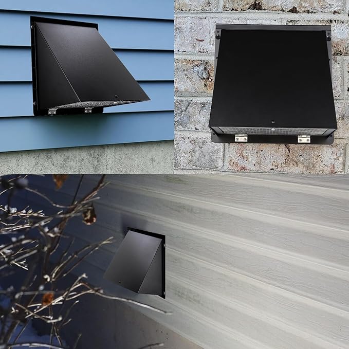 8 inch Hooded Wall Vent with Screen and Damper, Wall Vent Cover Exhaust Vent - Image 8