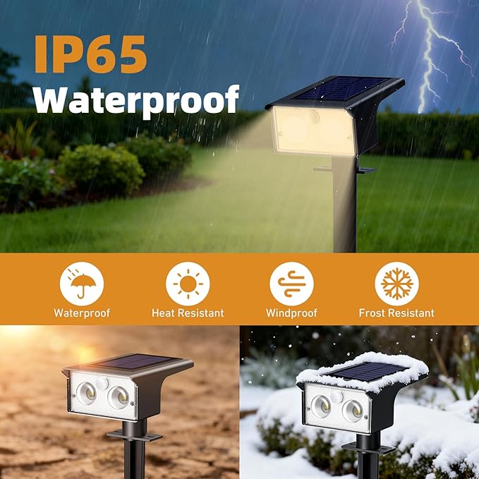 btfarm Solar Spot Lights Outdoor Waterproof, 12 Pack/3 Modes Motion Sensor - Image 4