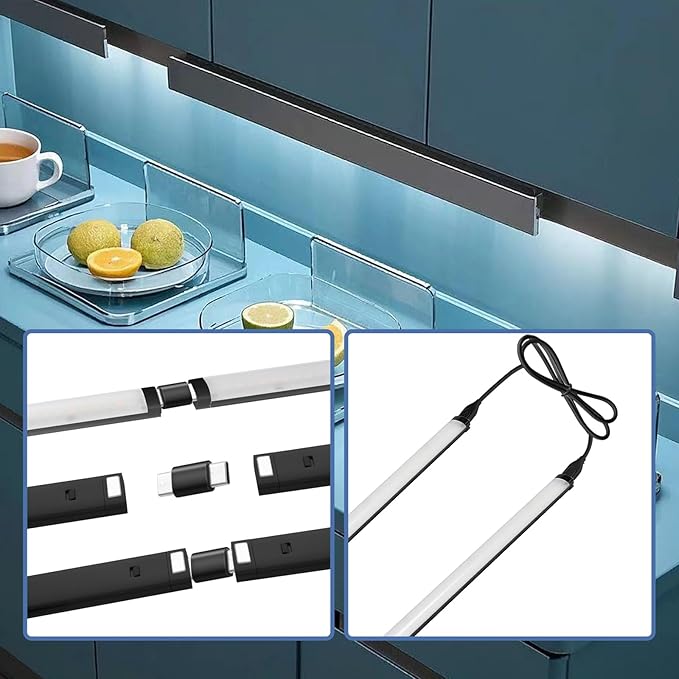 THLIFURE Black Plug in Under Cabinet Light bar - Image 7
