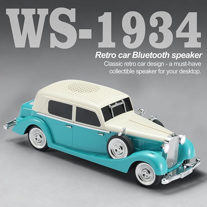 WSTER Vintage Car Bluetooth Speaker, Retro Classic Model - Image 8