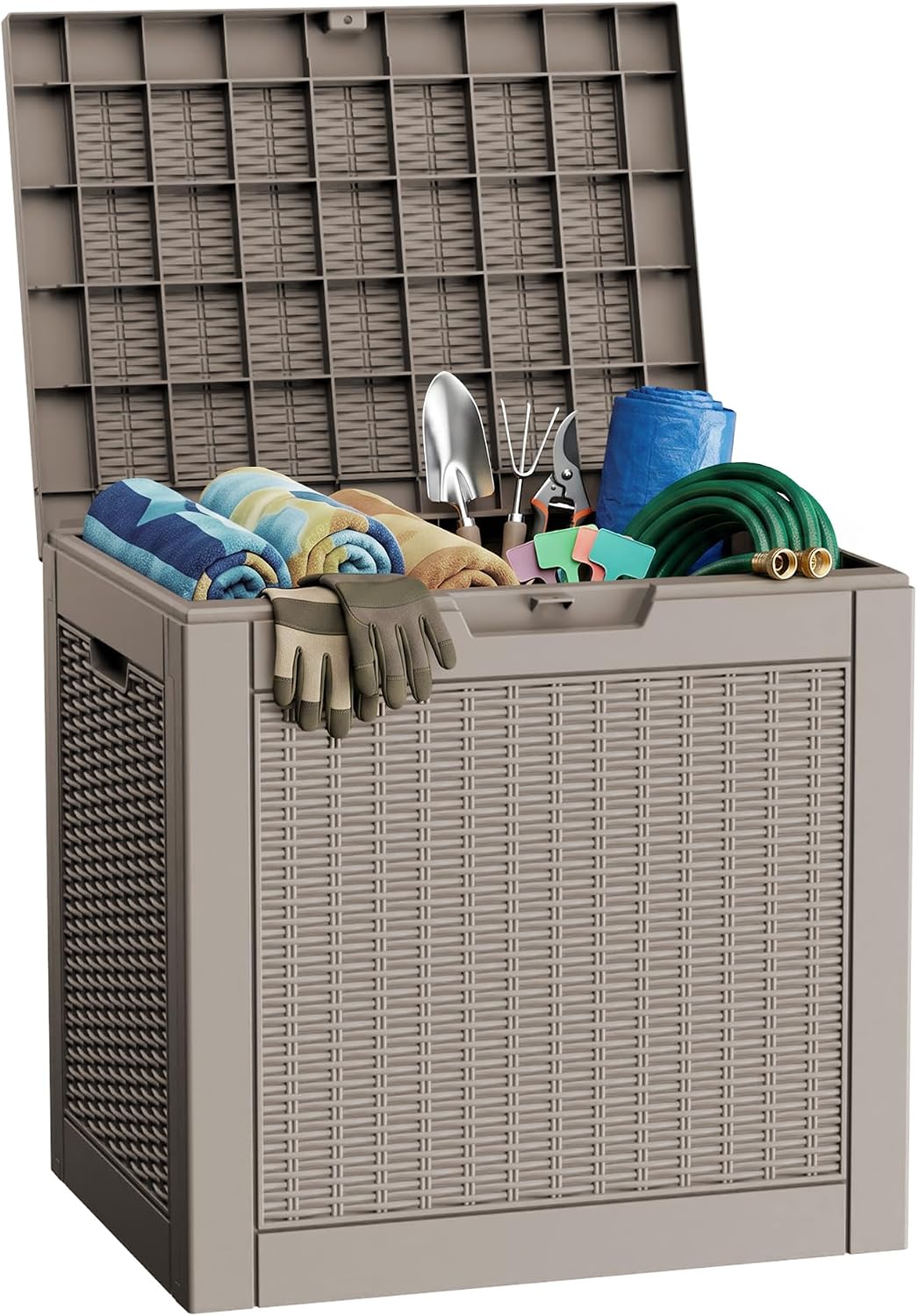 patiozen 37 gallon deck box,waterproof resin outdoor storage, main product view