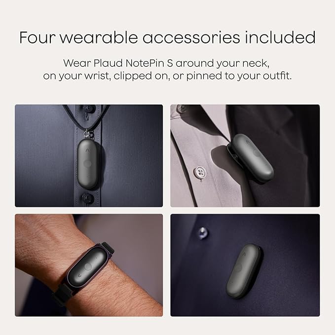 Plaud NotePin S AI Voice Recorder, Wearable AI Notetaker, AI Transcribe & - Image 3