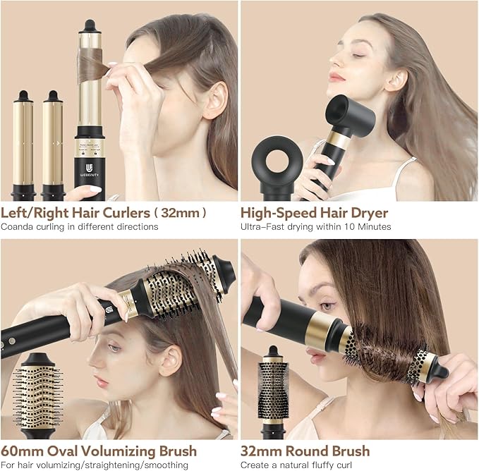 webeauty 5 in 1 Hot Air Styler, High-Speed Negative Ionic Hair Dryer - Image 2