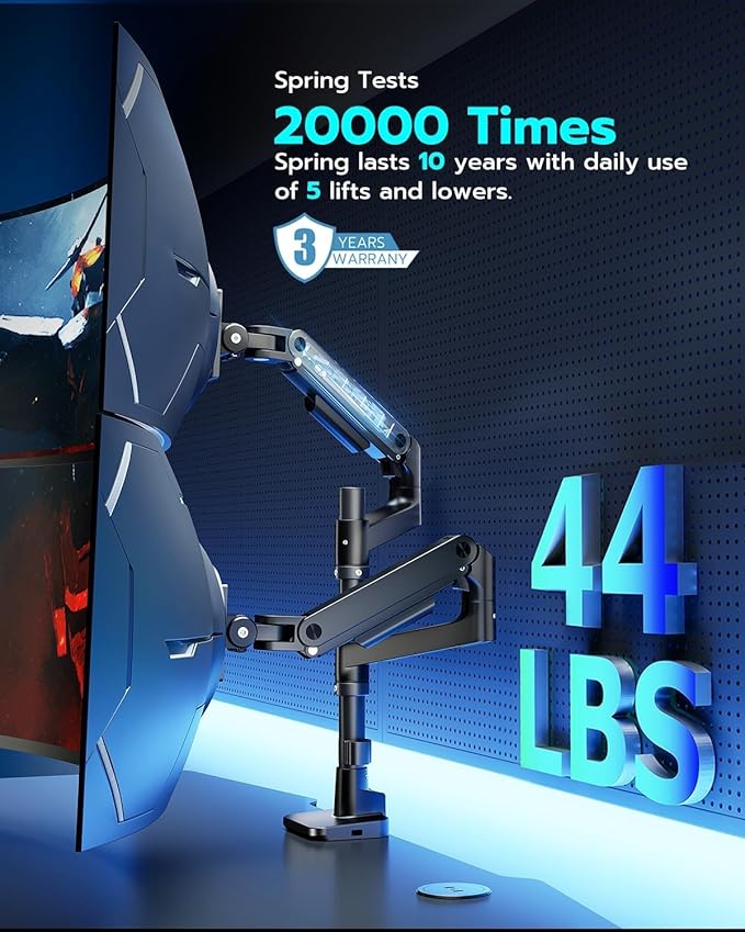ARES WING Dual Monitor Stand for Ultrawide Heavy Duty Curved Monitor Stacking - Image 5