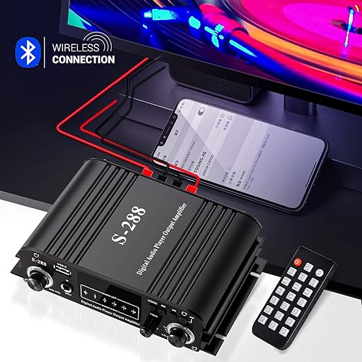 Facmogu S-288 4 CH Bluetooth 5.0 Home Audio Amplifier, RMS 45Wx4, Max 600W HiFi - Image 5
