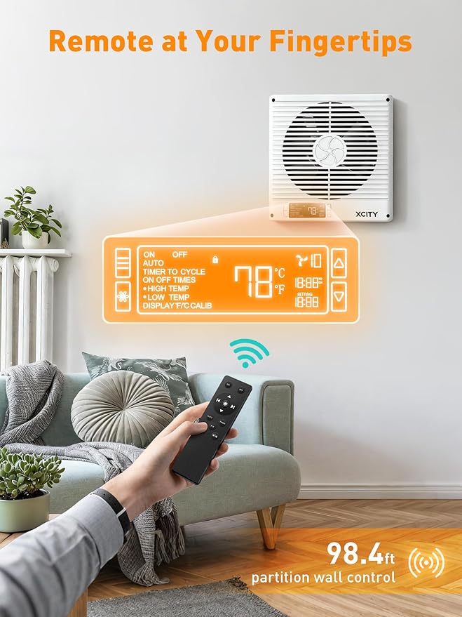 Xcity 8-Inch Room to Room Fan, Through-the-Wall Air Transfer Fan - Image 5