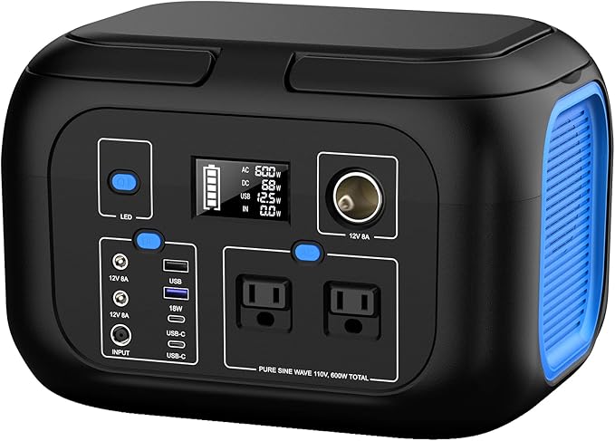 Portable Power Station 600W Power Bank 296Wh Solar Generator Lithium Battery by PortablePowerStationSolarGenerators