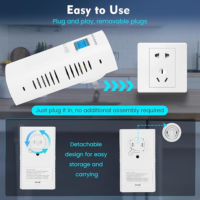 Lunarlipes 4 Packs Plug in Carbon Monoxide Detector, Gas and Carbon Monoxide - Image 6