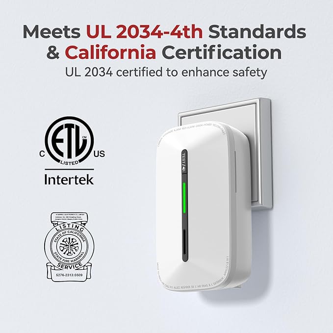 Siterlink Carbon Monoxide Detectors Plug in, 10 Year Replaceable Battery - Image 2