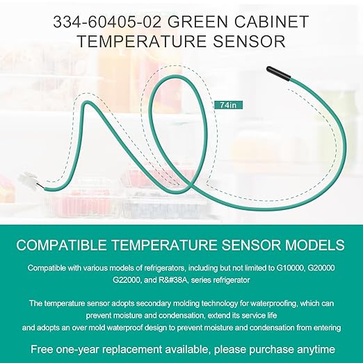 Blue Coil Temperature Sensor 334-60406-02 337-60406-02 Green Cabinet - Image 2