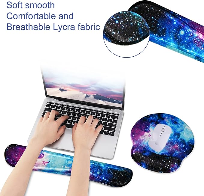 Mouse Pad Keyboard Wrist Rest, Gel Non Slip Rubber Wrist Support Rest Mouse Pad - Image 2