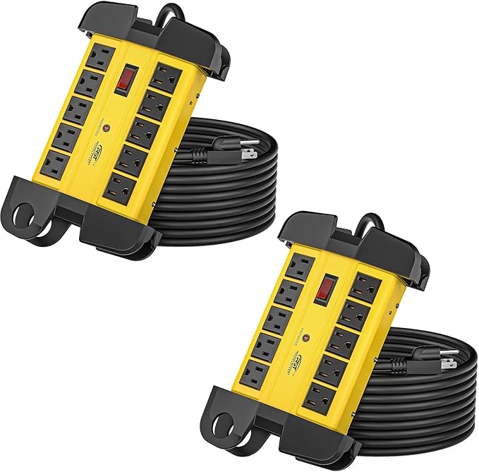 CRST 10-Outlets Heavy Duty Power Strip Metal Surge Protector by CRST