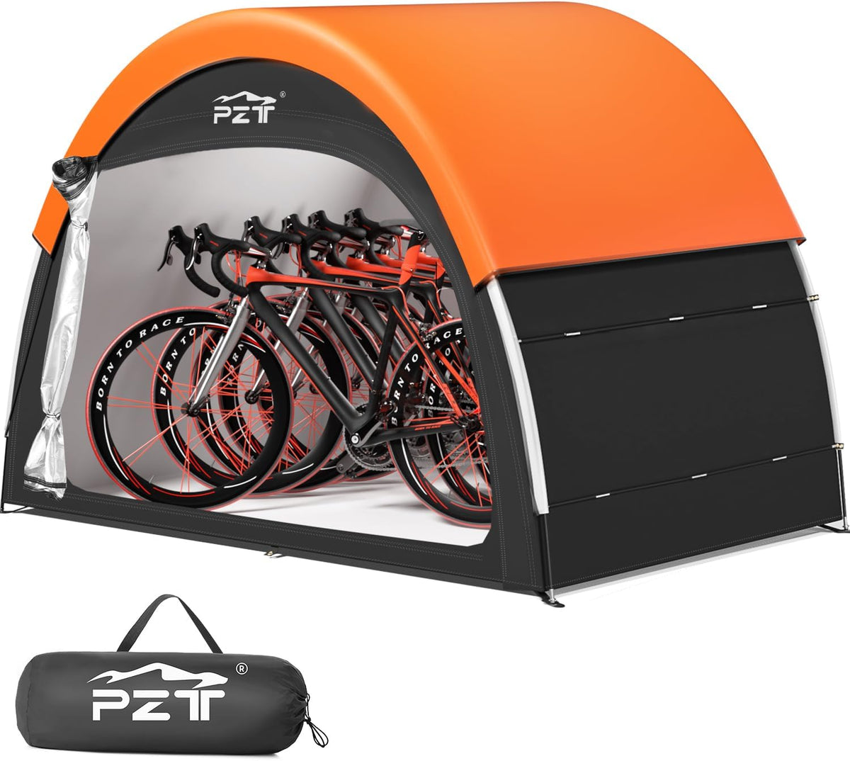 upgraded bike tent with rain cover, outdoor storage, main product view