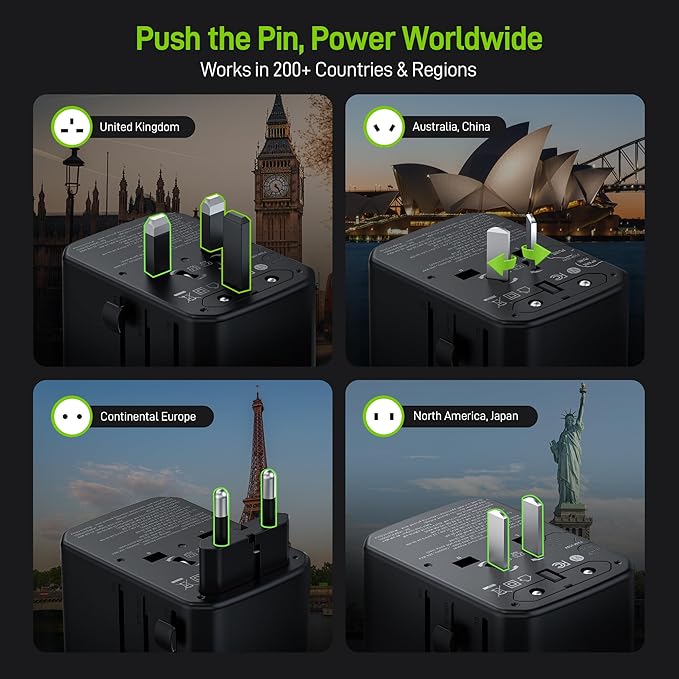 Epicka Pulse Duo 65W Universal Travel Adapter, International Power Adapter - Image 6
