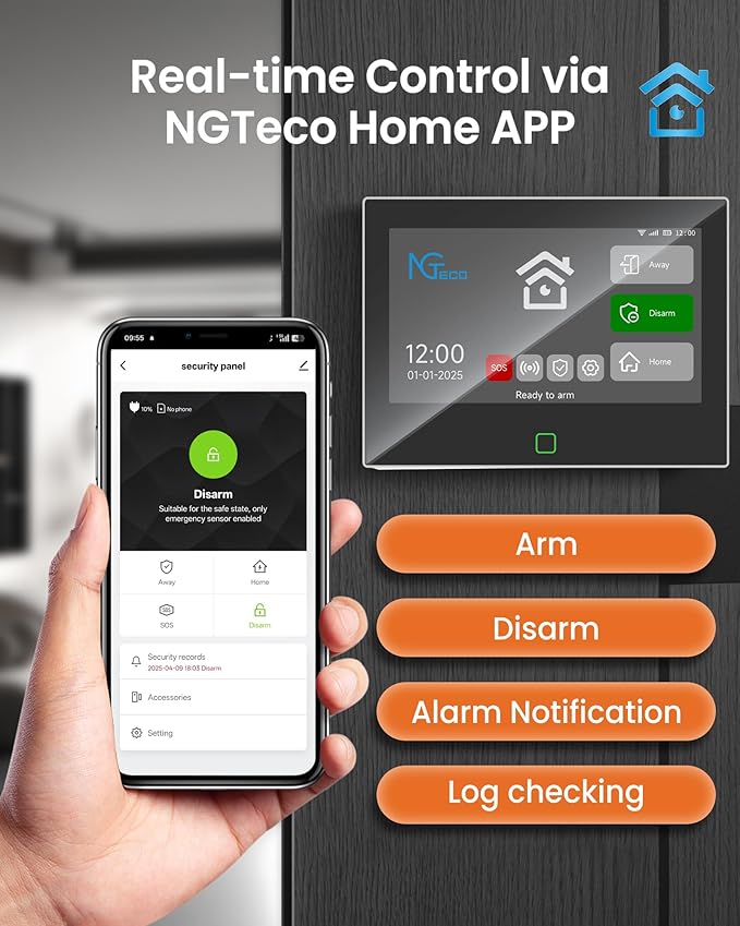 Wireless Home Alarm System 9 PCS, 2.4G WiFi Alarm System - Image 2
